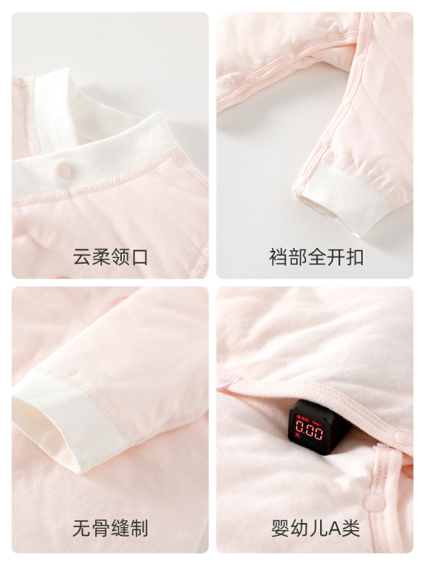 婴儿蝴蝶衣a类50克夹棉新生儿和尚服无骨宝宝爬服秋冬婴儿连体衣|undefined