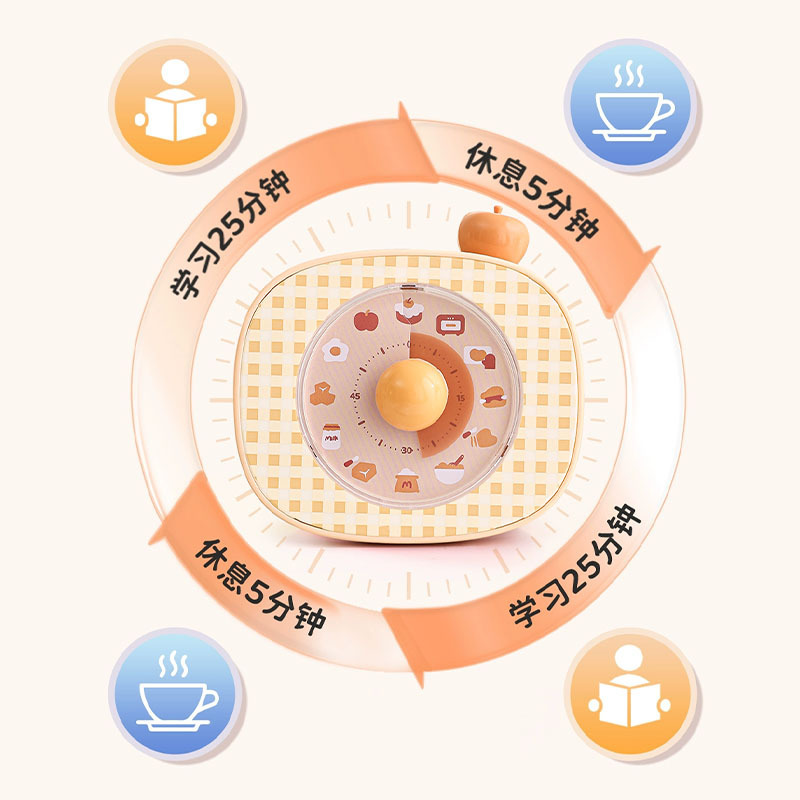 可视化计时器厨房机械定时学习儿童厨房提醒器磁吸式烹饪秒表闹钟|undefined