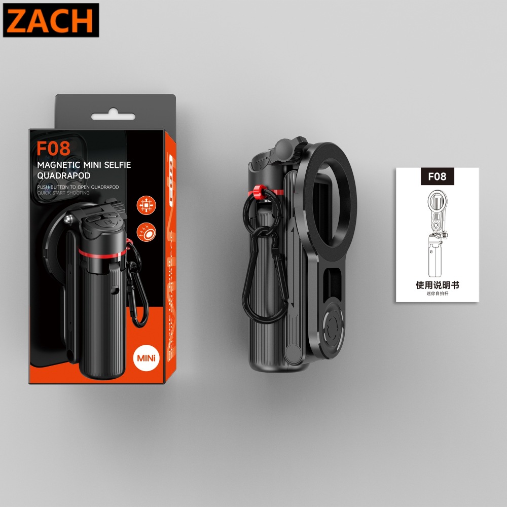 ZACH Zoom Kontrol Uzaktan Kumandalu Selfie Çubuğu Teleskopik Mini El Tipi MagSafe Manyetik Yardımcı Çekici Düğme Açılır Standı