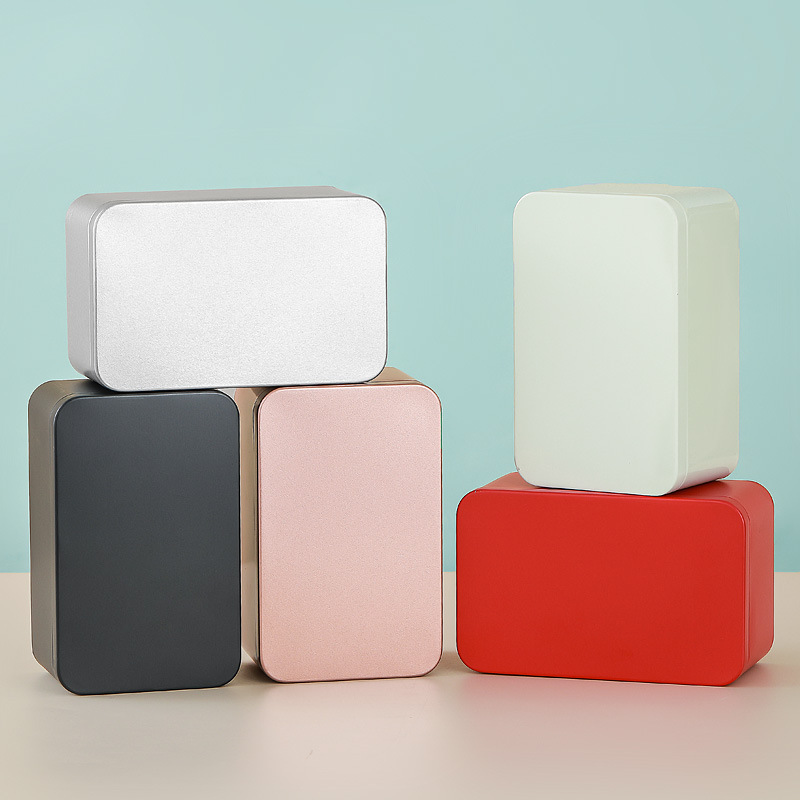 Square Wedding Candy Tin Box Candy Can Tea Tin Can Cosmetics Tinplate Box 100g Sealed Tea Can
