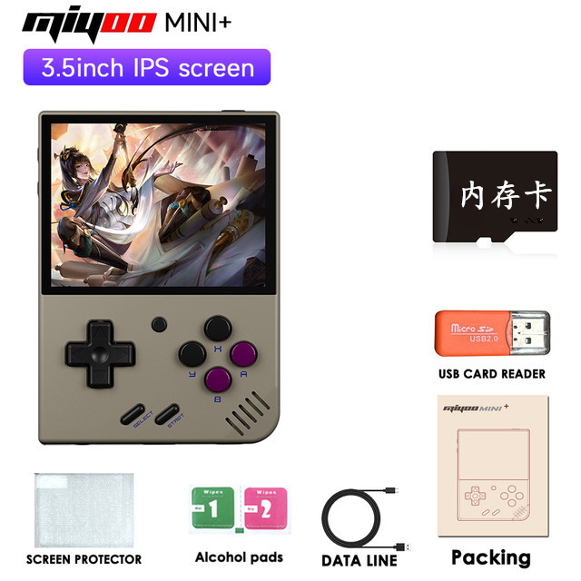Miyoo mini Plus + consola de juegos retro clásico nostálgico pantalla HD de 3,5 pulgadas GBA portátil transfronteriza