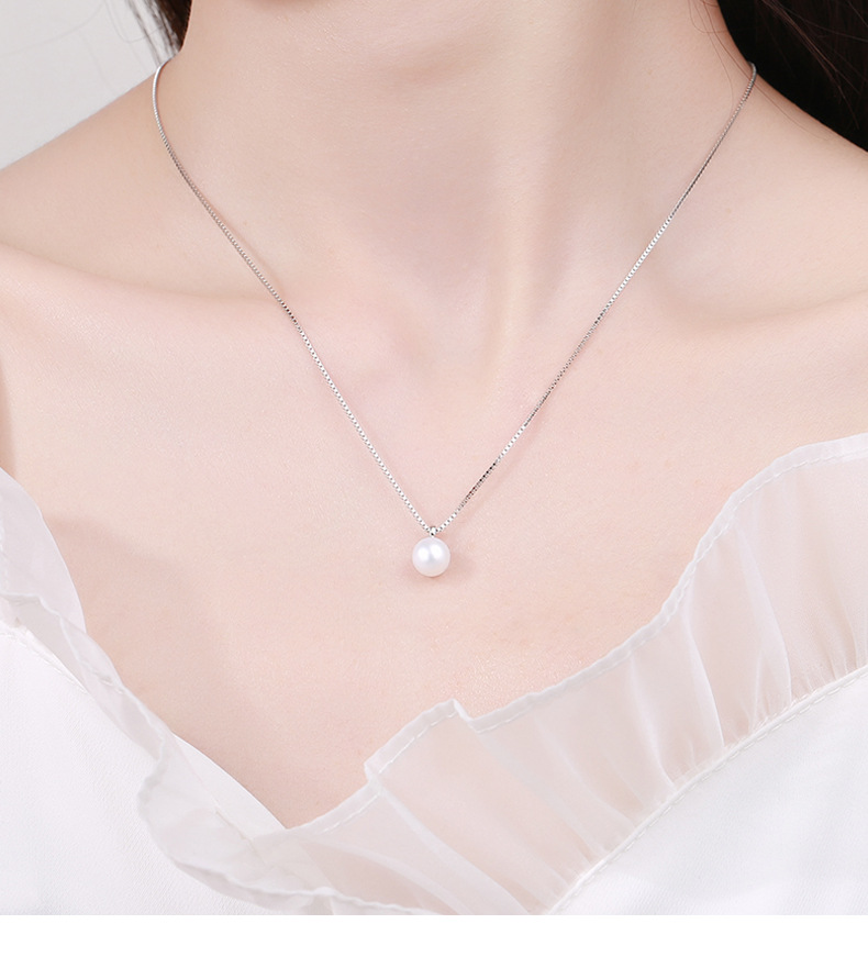 4g Weight Charms, Pendant Necklace Classification 1 Piece Quantity Wedding Occasion 925 Sterling Silver Material 925 Sterling Silver Plating Pearl Charms Pendant Necklace
