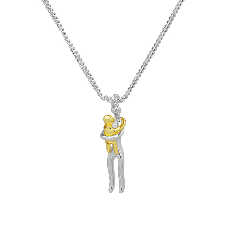 New Amazon Hot-Selling Baby Hug Pendant Two-Tone Simple Necklace Side Chain Pendant Jewelry Wholesale New Amazon Hot-Selling Baby Hug Pendant Two-Tone Simple Necklace Side Chain Pendant Jewelry Wholesale