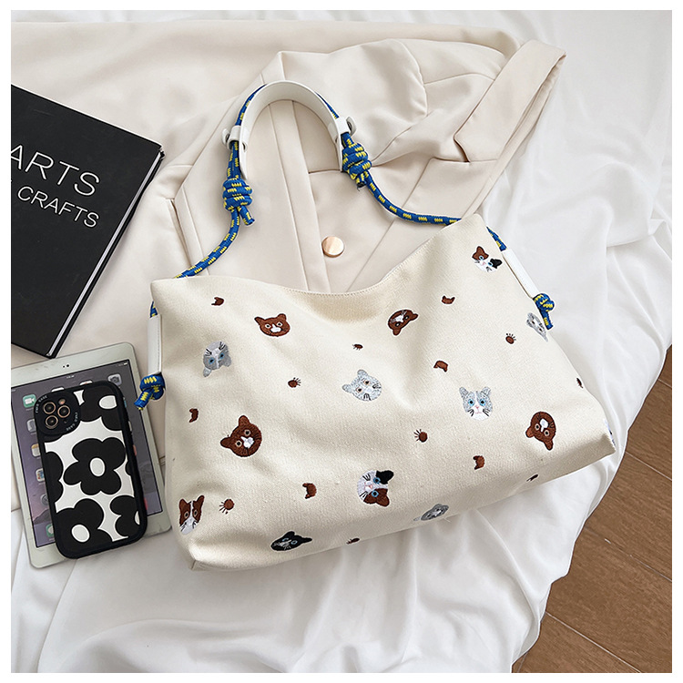 Streetwear Animal Square Zipper Tote Bag display picture 2