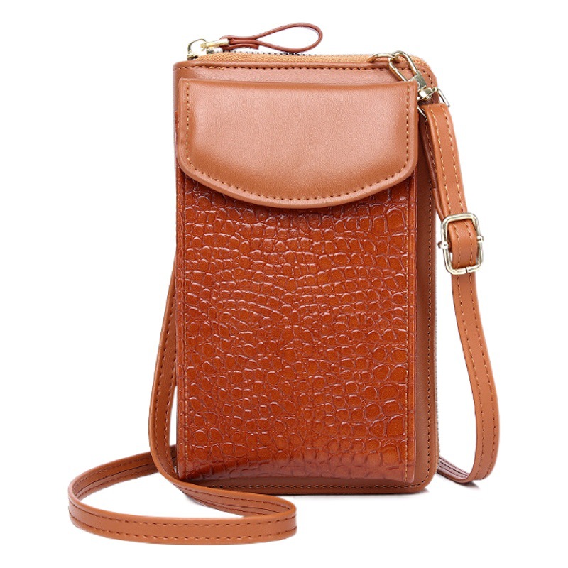 Bolso del teléfono móvil de las mujeres 2021 nuevo bolso vertical de crossbody multifuncional cubierta mini hombro cocodrilo patrón monedero