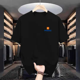 男士夏季烫画运动圆领短袖T恤个性小图标休闲百搭