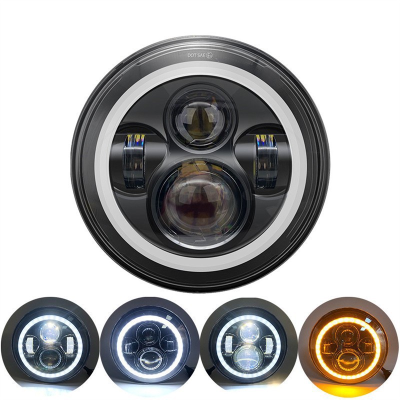 Wrangler 7-inch 60W 4-bead angel eye off-road vehicle headlight cross-border modification LED headlight for Harley motorcycle