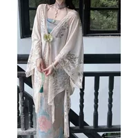 Китайский Cheongsam, весенне-летняя шаль, новый кардиган, весенне-летний тонкий кружевной темперамент, с полой кисточкой, фото в древнем стиле