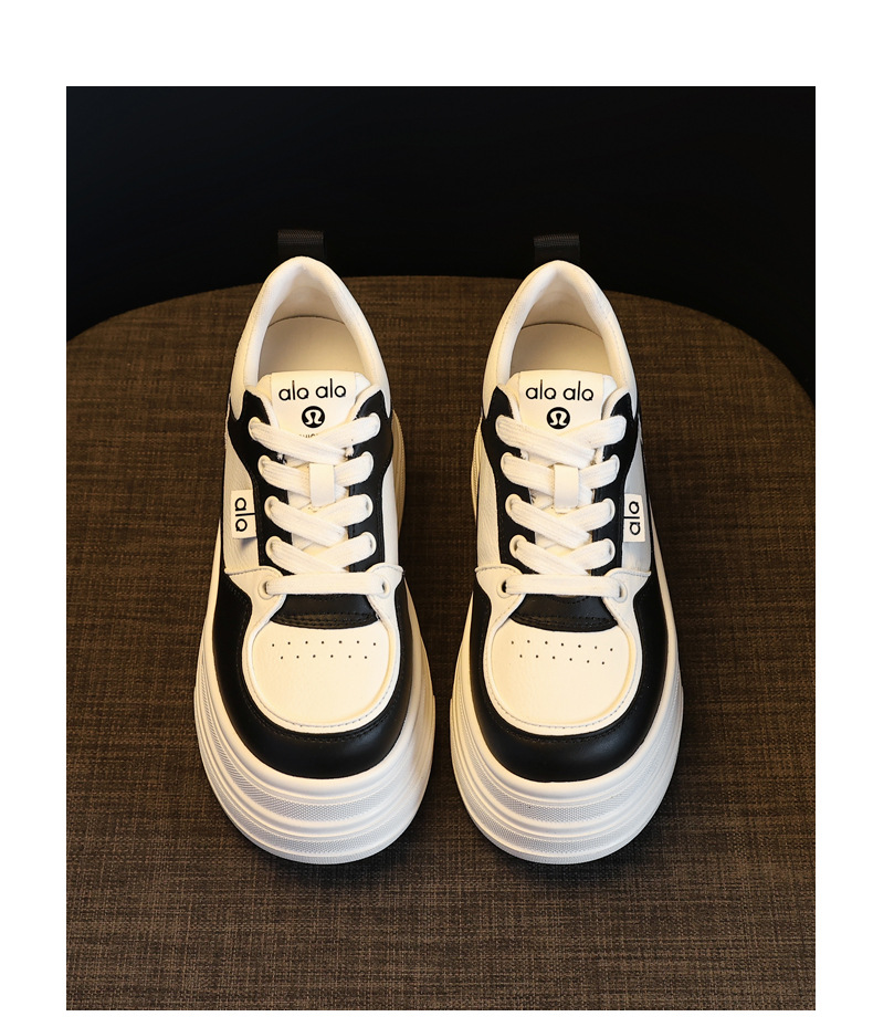 Giày sneaker nữ đế dày tăng chiều cao 8 cm phong cách platform — đen chi tiết 19