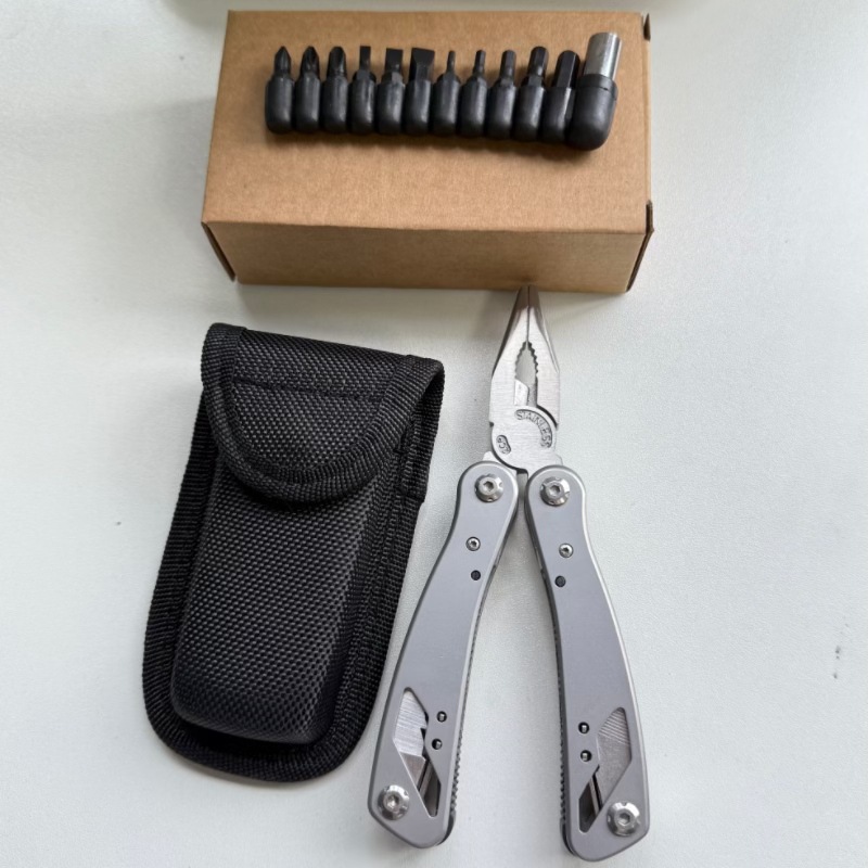 Stainless steel multifunctional folding pliers with bit cloth cover…