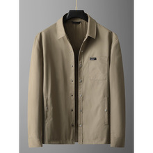 设计师原创春秋季男式新款加肥加大码工装翻领夹克防风保暖男士商