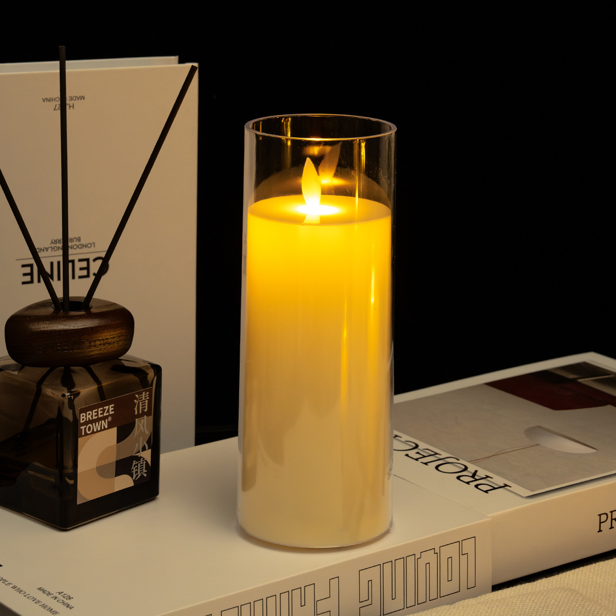 Lámpara de Vela Electrónica de Acrílico Sin Humo con Control Remoto para Propuesta de Matrimonio y Fiestas
