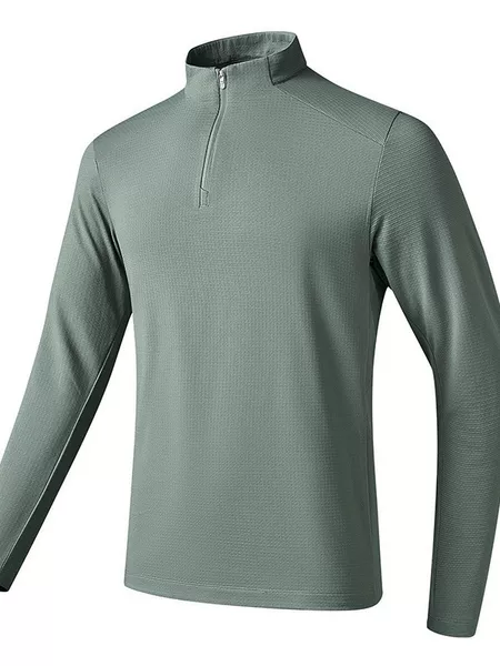 Spring and Autumn New Half-Zip Stand Collar Long Sleeve Sweatshirt for Men Lightweight Warm Quick-Drying Clothes for Women Group Buying Wholesale Printing