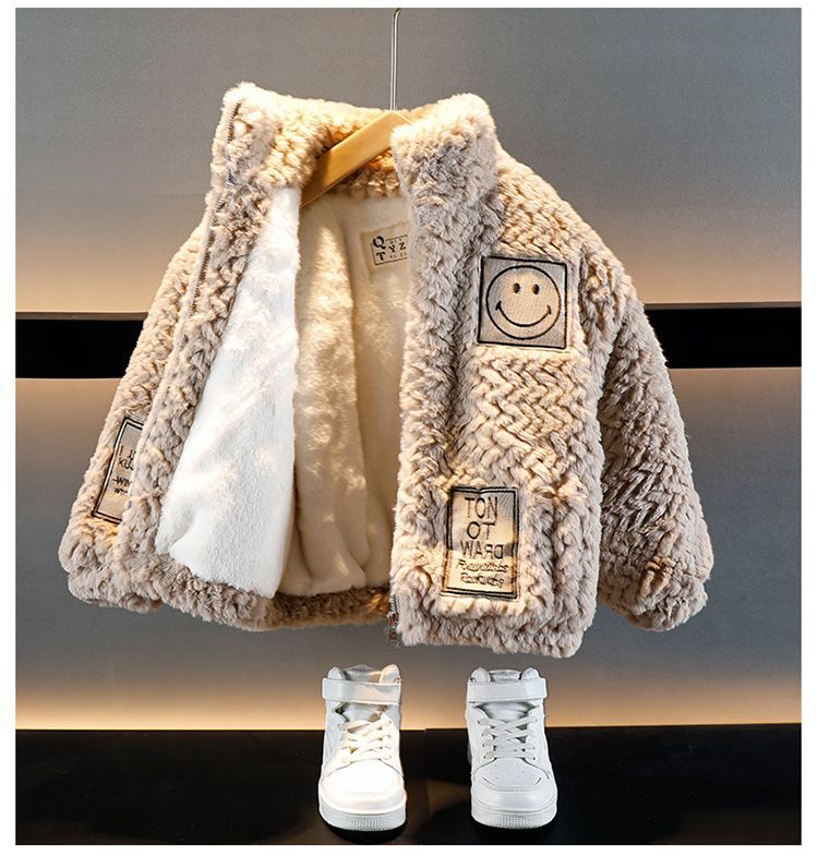 Winter Fleece Jacket For Boys Thickened Furry Sweater_voghion.com