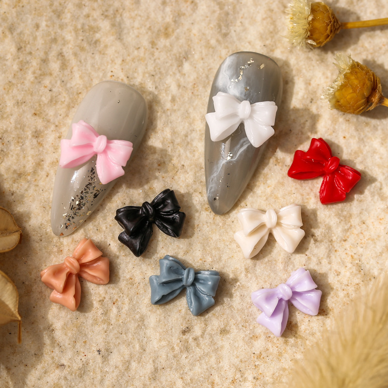 Mixed Frosted Bow Nail Art Accessories Three-Dimensional Small All-Match Multi-Color Mix Mini Cute Resin Nail Drill Mixed Frosted Bow Nail Art Accessories Three-Dimensional Small All-Match Multi-Color Mix Mini Cute Resin Nail Drill