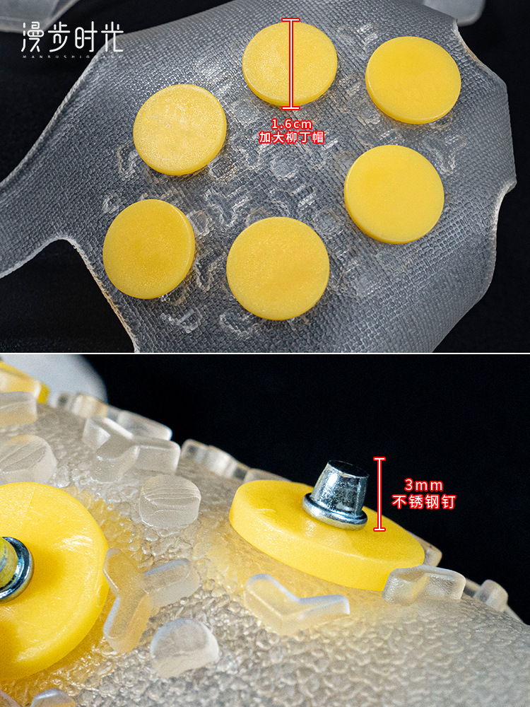 透明10歯氷爪滑り止め靴カバー雪地靴爪簡易雪爪冬雪天靴滑り止め神器