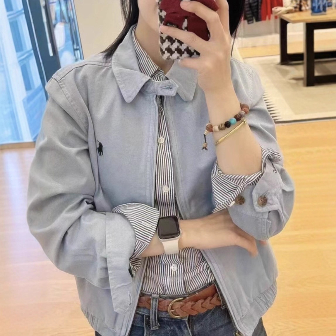 In-Stock Rl Laff 4 Colors * Early Autumn American Retro Classic Style Old Cadre Jacket Casual Versatile Work Jacket