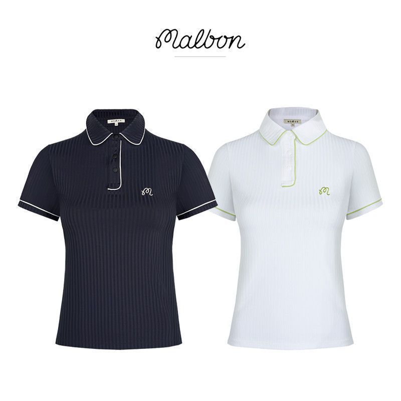 2025 Spring and Summer New Korean Golf Clothing Ladies Business Sports Slim High Elastic Breathable Short Sleeves