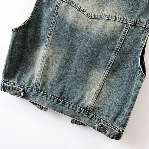 Women's Short-Sleeve Vintage Cowboy Vest for Spring and Autumn, 2025 New Korean Style Slimming Tank Top and Cardigan