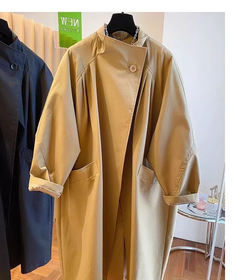 Spring Large Size Women's Clothing Casual Loose Medium And Long Small Trench Coat_ecoleips.com