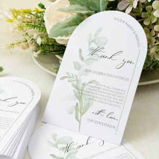 50Pcs Floral Thank You Cards Wedding Party Table Topper Decoration Cards Bridal Shower Gift Cards