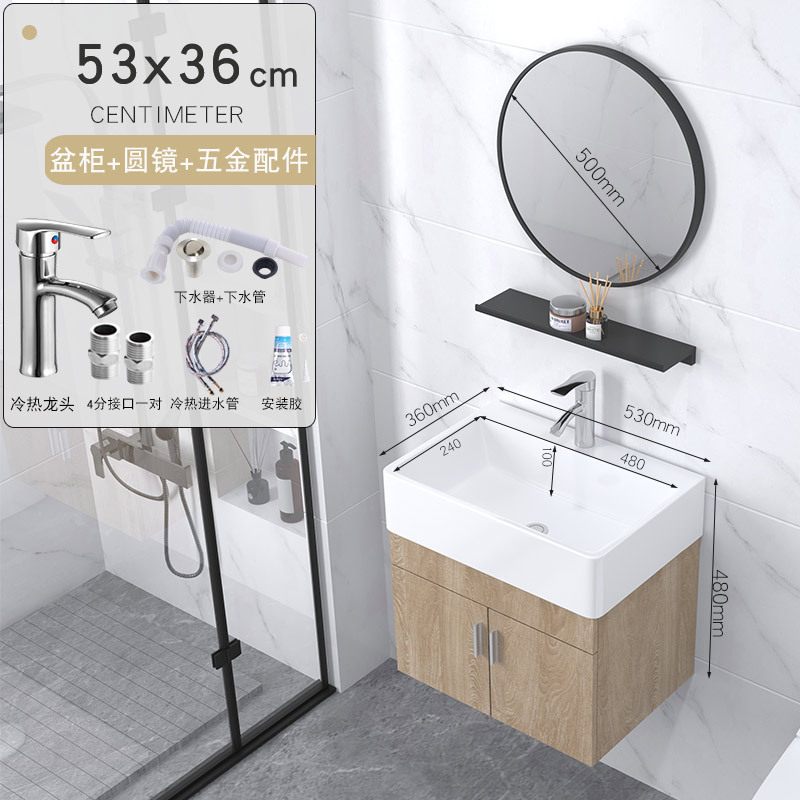 5336 Gabinete de suspensión + agua + grifo + espejo de jardín