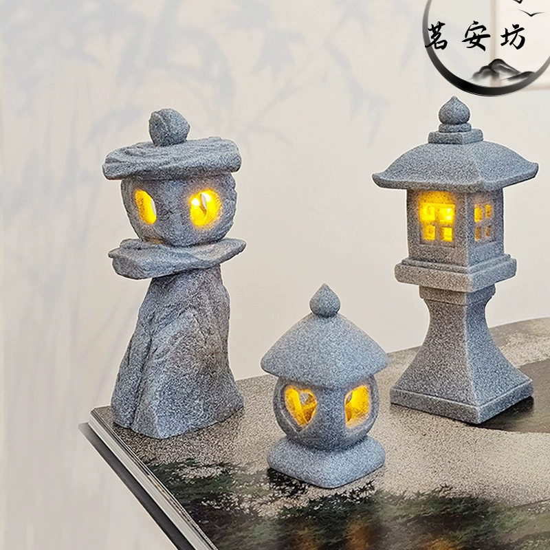 Антикварные модные игрушки во дворе, полный набор милых маленьких каменных ламп, ландшафтный дизайн аквариума ручной работы интернет-знаменитостей, старомодный микроландшафт, ретро-китайский стиль.
