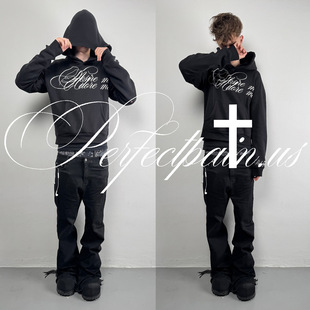European and American Cross-Border Long-Sleeved Pullover Hoodie Sweatshirt Dark Retro Punk Printed Jacket Y2K Street Trendy Ins