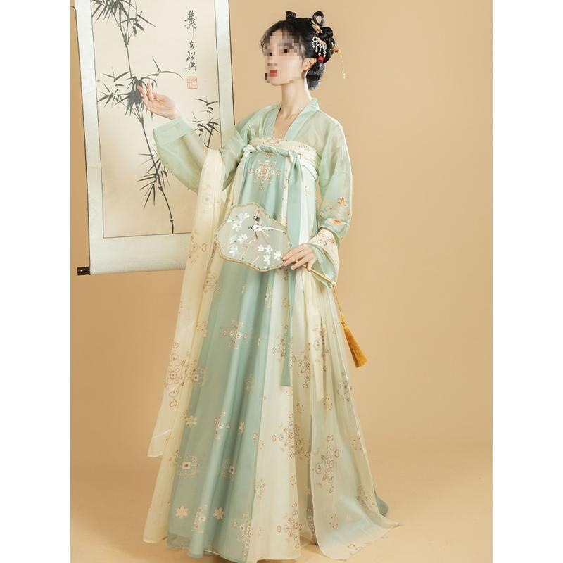 Xinanxiang Original One-Piece High-Chest Ruqun Printed Full Set of Spring/Summer Chinese Style Hanfu for Women, Tang Style Daily Wear