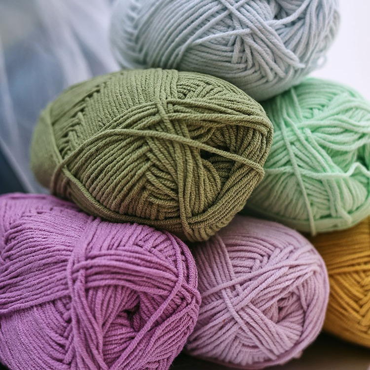 【包邮】4股四股精梳棉牛奶毛线团手工diy编织大四股萌娃娃2号