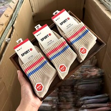 批发秋冬中筒袜子女士韩国长袜学院风潮流运动袜诸暨棉袜男女生袜