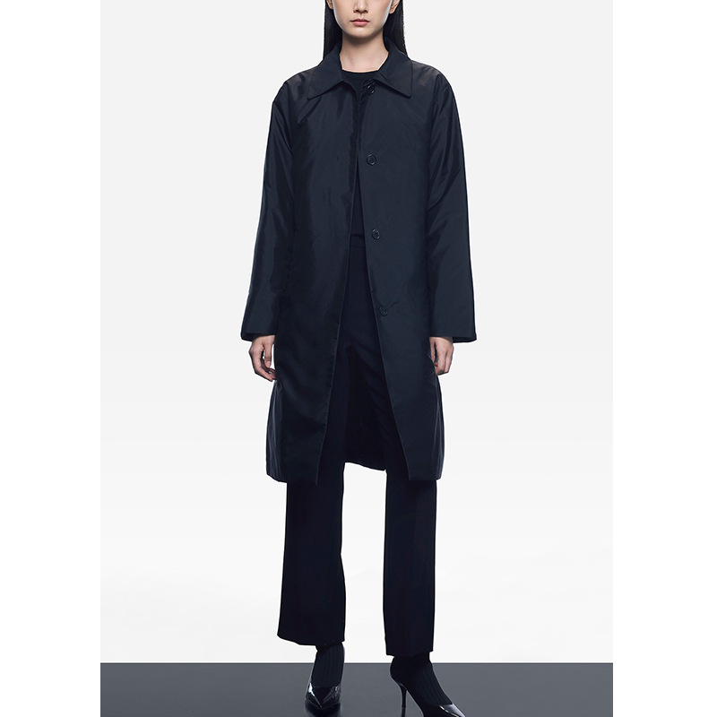 [Order from Hubei] Women's down Jacket 2025 Autumn and Winter New Trench Coat Silk Blend Thin White Goose down Coat