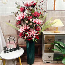 花客厅摆放插花摆件家居落地假花套装大堂酒店玉兰花装饰