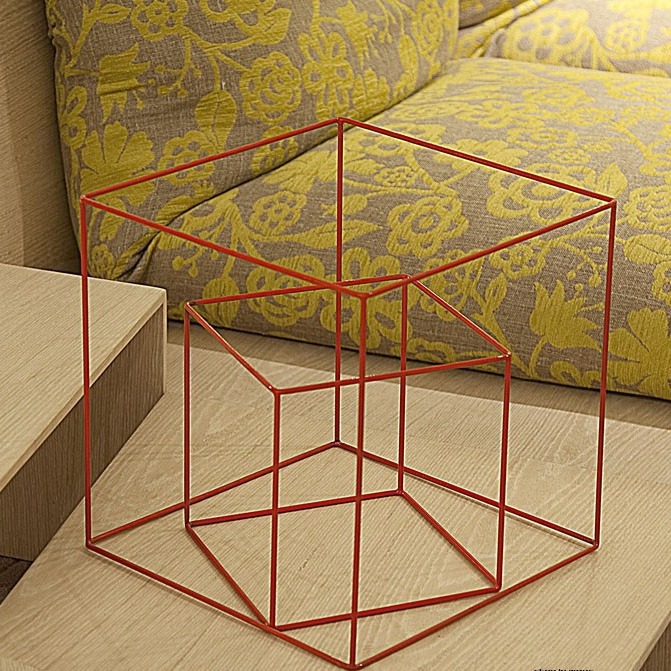 Hogar marco geométrico decoración creativa hierro cuadrado cuerpo cuadrado decoración cubo marco hogar suave Decoración Accesorios