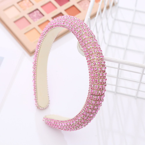 Amazon Cross-border chain water drill small sponge headband hair tie Baroque full drill foreign trade hair clip hair accessory