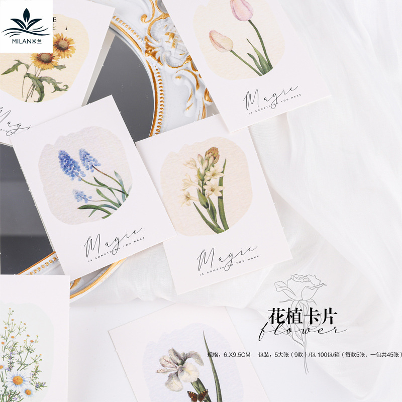 Tarjeta de felicitación floral ins estilo simple tarjeta inglesa tarjeta de felicitación de vacaciones creativa confesión mensaje etiqueta flor