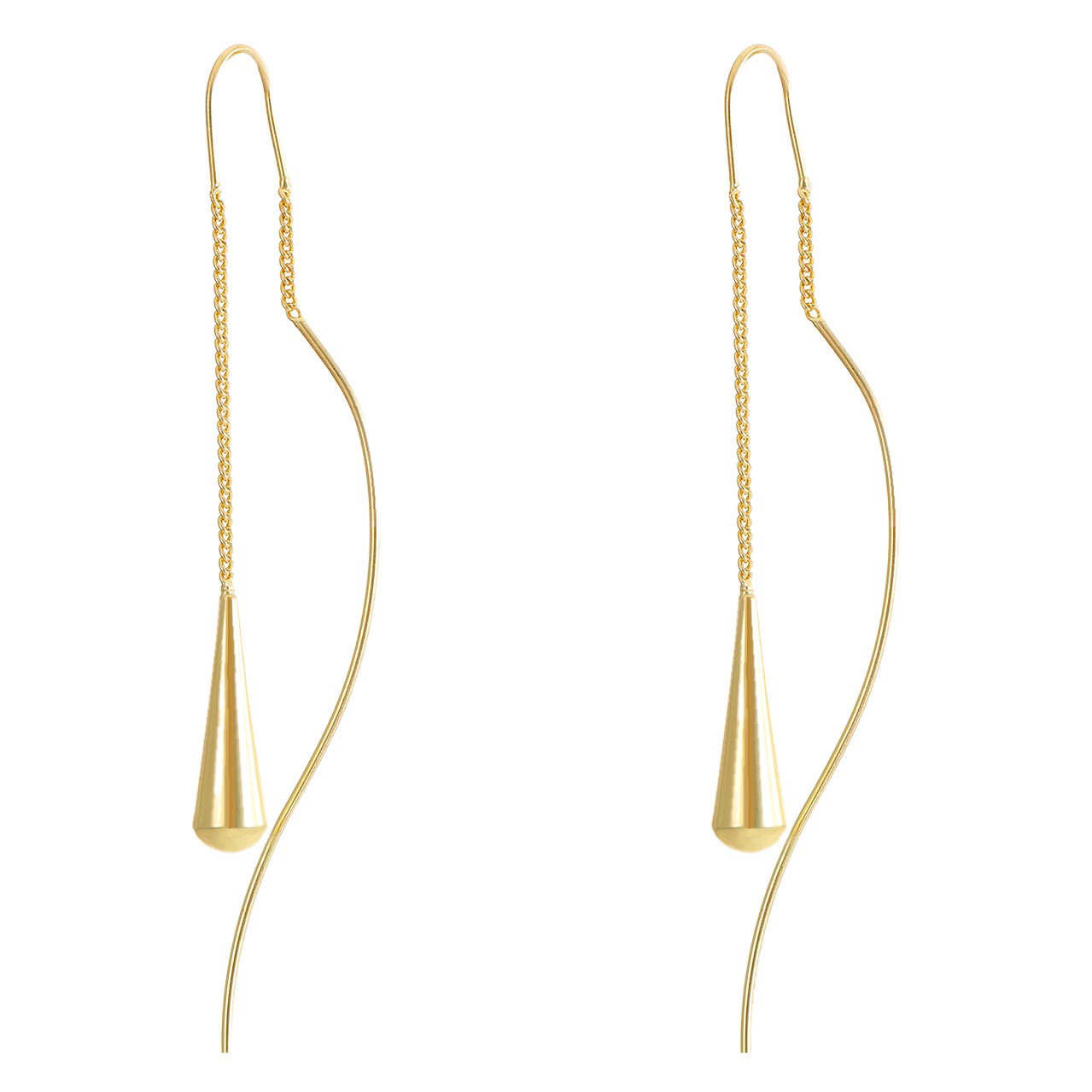 European and American Cross-Border New Long Tassel Earrings for Women, High-End Light Luxury Niche Earrings, Ear Wire Water Drop Earrings Wholesale