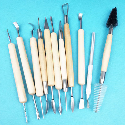 陶泥工具軟陶泥泥塑雕塑陶藝11件套木制塑形刀代發廠家獨立站批發