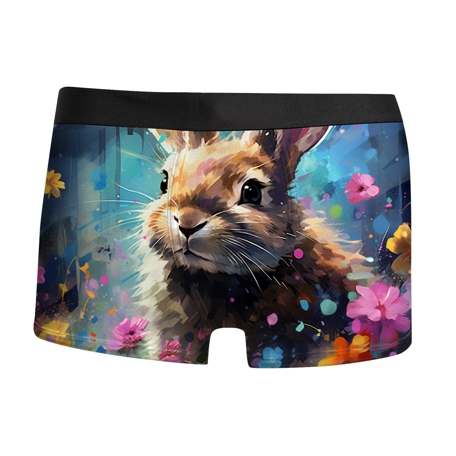 Cross-border E-commerce Exclusive Easter Men's Inseam Mid-rise Breathable Cute Sexy Men's Four-sided Pants Swim Trunks