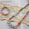 Shiny acrylic cute children's necklace and bracelet, set, Korean style, wholesale