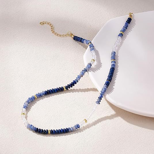 15g Weight Lobster Trigger Clasp Closure Clasp Closure Type Necklace Classification Beaded Chain Chain Type 1 Piece Quantity Daily, Street Occasion natural stone Material Geometric Pattern Women's Gender Simple Style Style Simple Style Geometric Natural Stone Beaded Chain Necklace 11