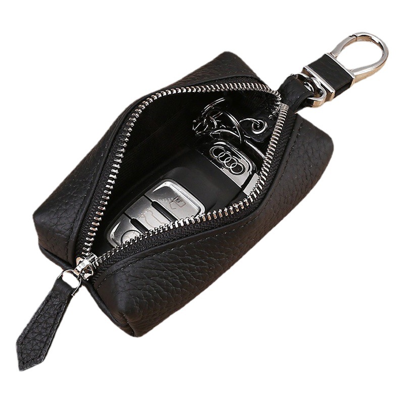 Upgraded High Quality Leather Exquisite Key Case Cowhide Key Case Home Car Key Dual Key Bag