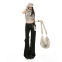 低腰宽松微喇拖地牛仔裤