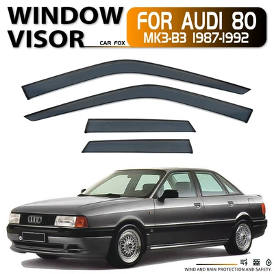 Suitable for Audi 80 B3 Rain Shield Side Window Deflector Audi 80 B3 Window Visor (Rain shield) - cross-border-precision-without-logo-audi-80-mk3-b3-1987-1992-no-bright-strips-rain-shield-corner-protection-packaging