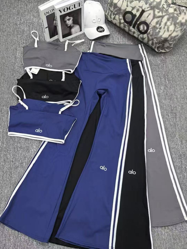 现货高版本alo字母印花吊带背心微辣裤瑜伽服两件套运动套装百搭|undefined