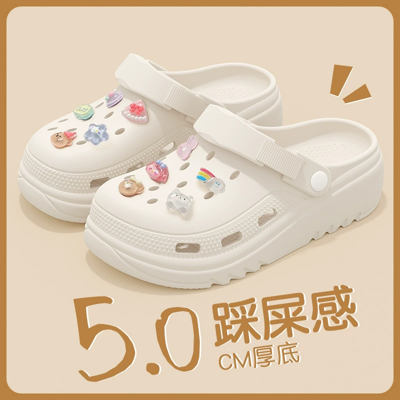 Женские летние сандалии Cloud Puff Croc Shoes 2025 года, новые, нескользящие, на толстой подошве из ЭВА, для пар