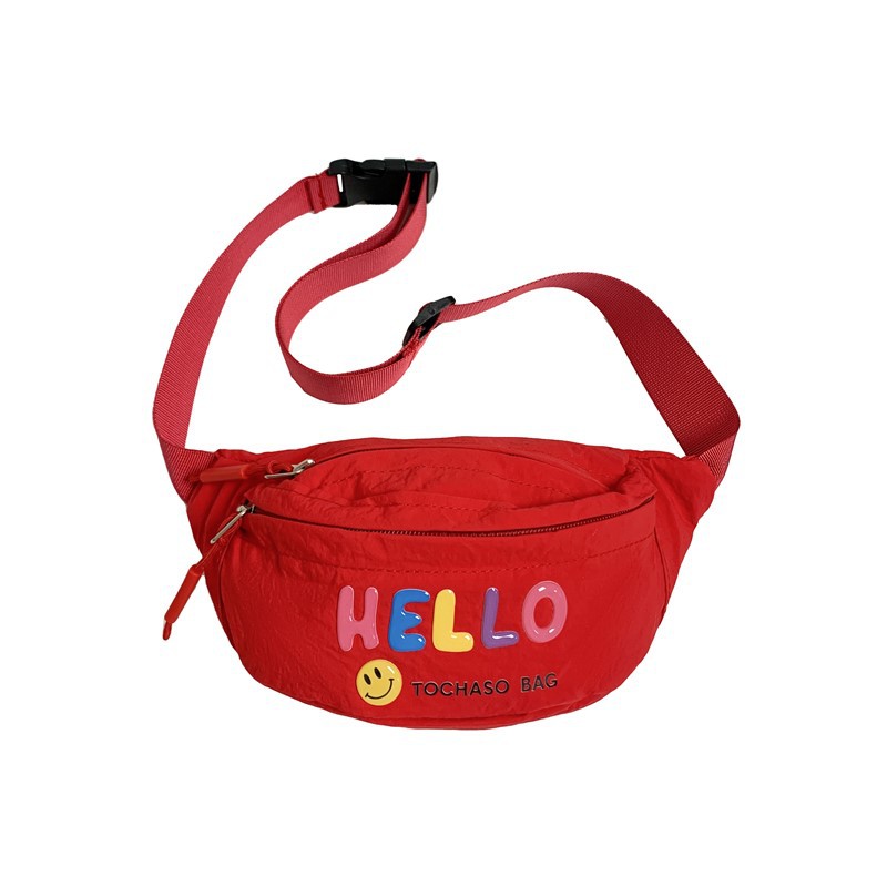 letras coreanas de estilo extranjero para niños y niñas bolsas de pecho lindas sonrientes para bebés 2026 nuevo comercio exterior bolsas de cintura para niños