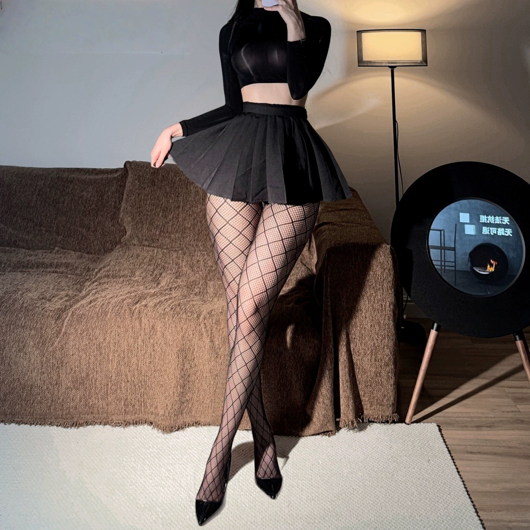 Tide, ultra thin tights, fishing net, fitted