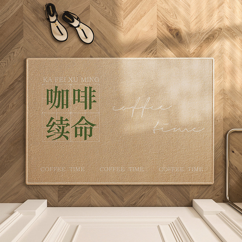 Luz de lujo americano de alto grado alfombra de la puerta de entrada interesante absorbente antideslizante resistente a las manchas hogar creativo Loop alfombra de piso de terciopelo