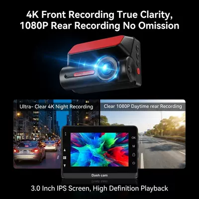 Driving recorder 4K Front and Rear Dual Recording